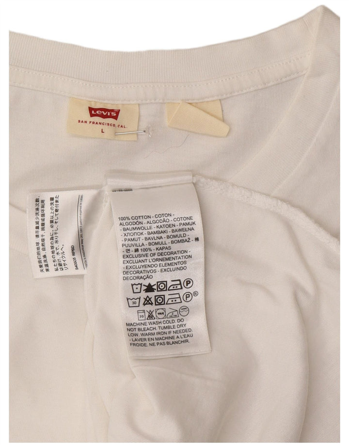 T-shirt da donna Levi's Top UK 16 grande cotone bianco