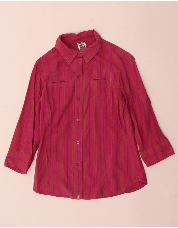 Camicia a maniche a 3/4 da donna The North Face UK 6 XS cotone a righe rosa
