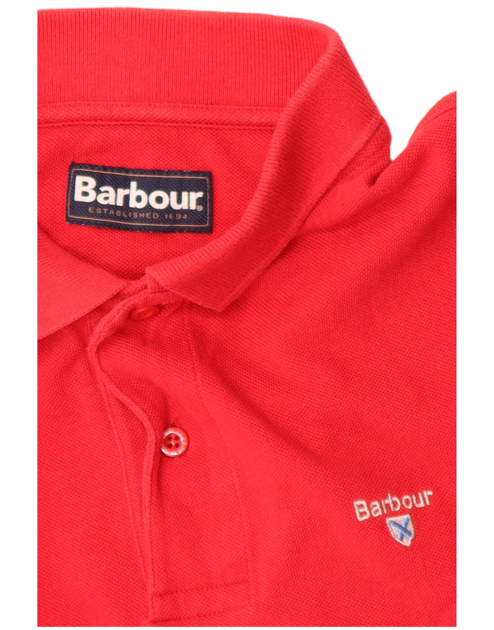 Polo da uomo Barbour grande in cotone rosso