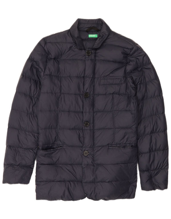 Giubbotto Imbottito Uomo Benetton IT 44 XS Blu Navy Poliammide