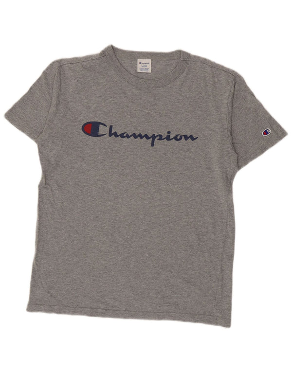T-shirt grafica da uomo Champion Top grande grigio chiazzato
