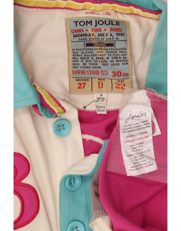 TOM JOULE Polo da rugby grafica da donna Dubai UK 16 grande multicolore
