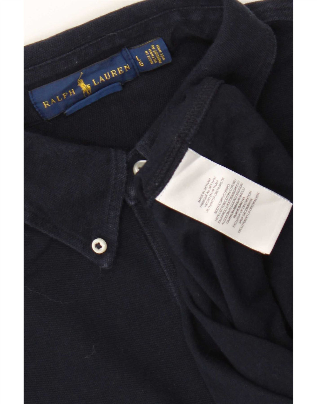 Camicia da uomo Ralph Lauren grande in cotone blu navy