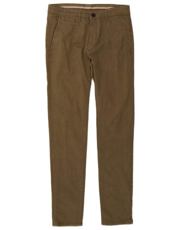 Pantaloni chino slim da uomo Zara EU 38 Small W30 L31 cotone kaki