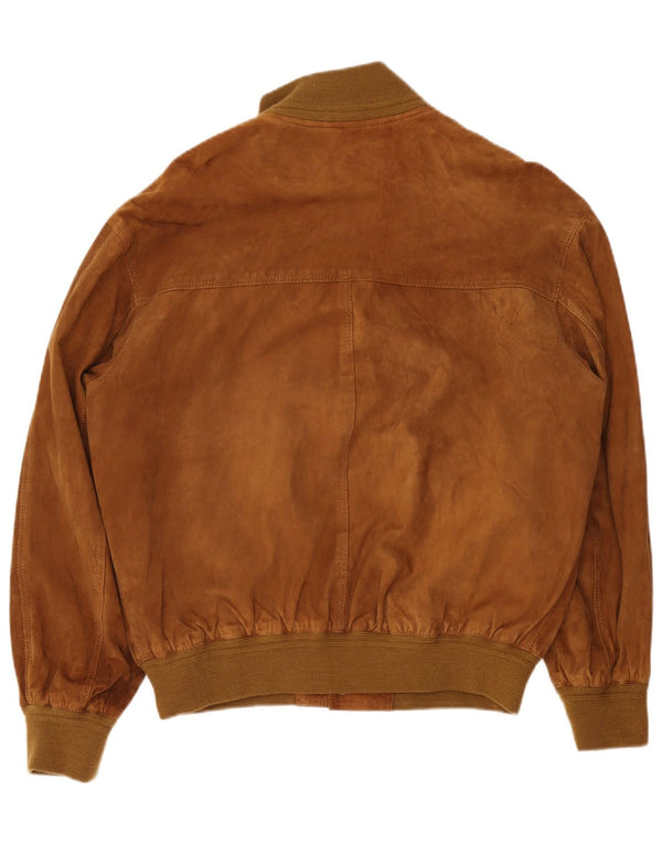 Giubbotto bomber in pelle scamosciata da uomo Living World UK 42 XL Beige