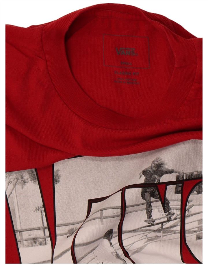 T-shirt grafica da uomo con vestibilità classica Vans, piccola, in cotone rosso