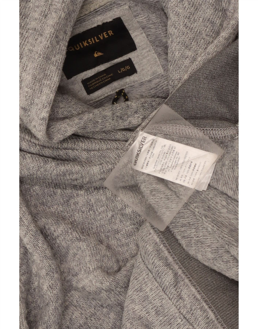 Felpa con cappuccio da uomo Quiksilver Large in poliestere color block grigio