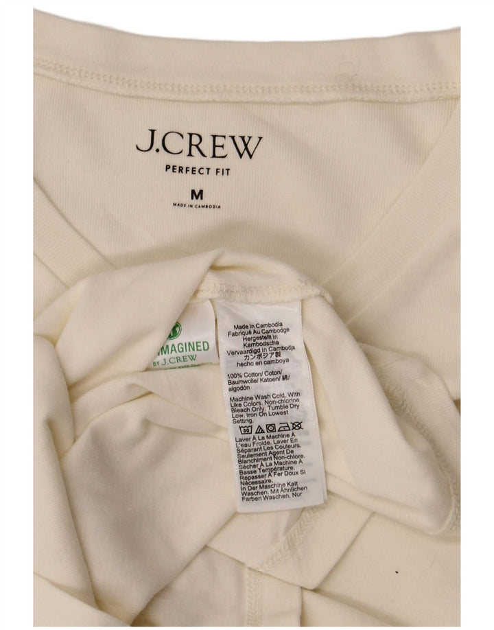 J. Crew Maglia da donna Perfect Fit manica lunga UK 12 Cotone bianco medio