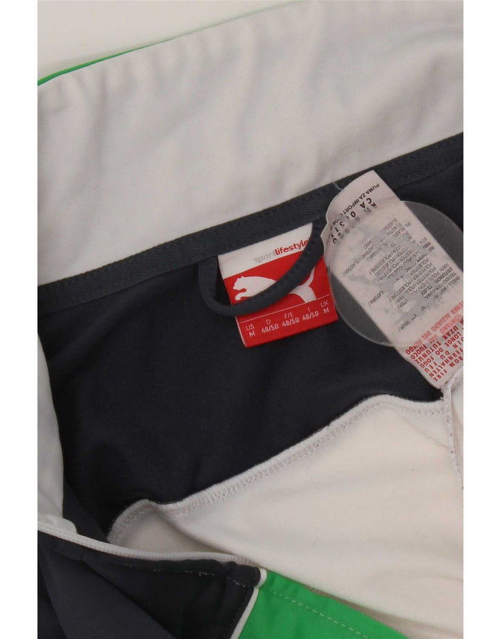 Giacca da tuta da uomo Puma in poliestere color block bianco medio