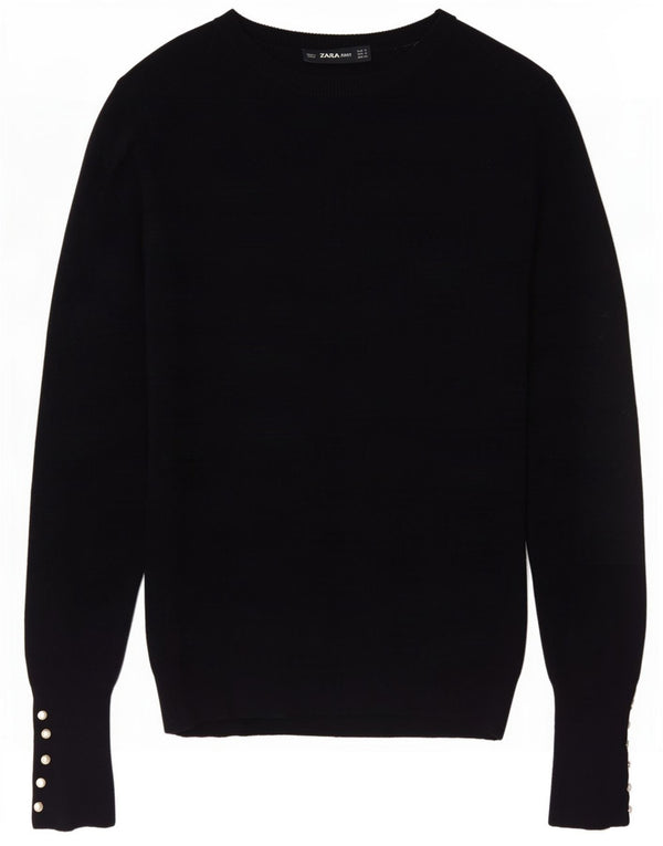 Maglione maglione con scollo a barca da donna Zara UK 10 piccolo blu navy