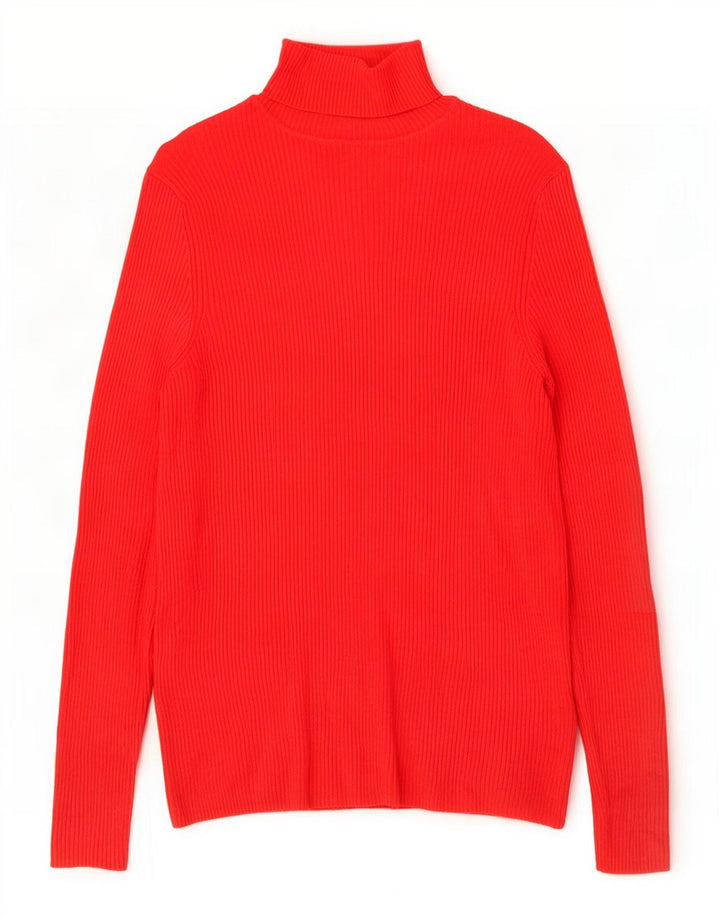 Maglione maglione a collo alto da donna Marks & Spencer UK 14 Viscosa rossa media
