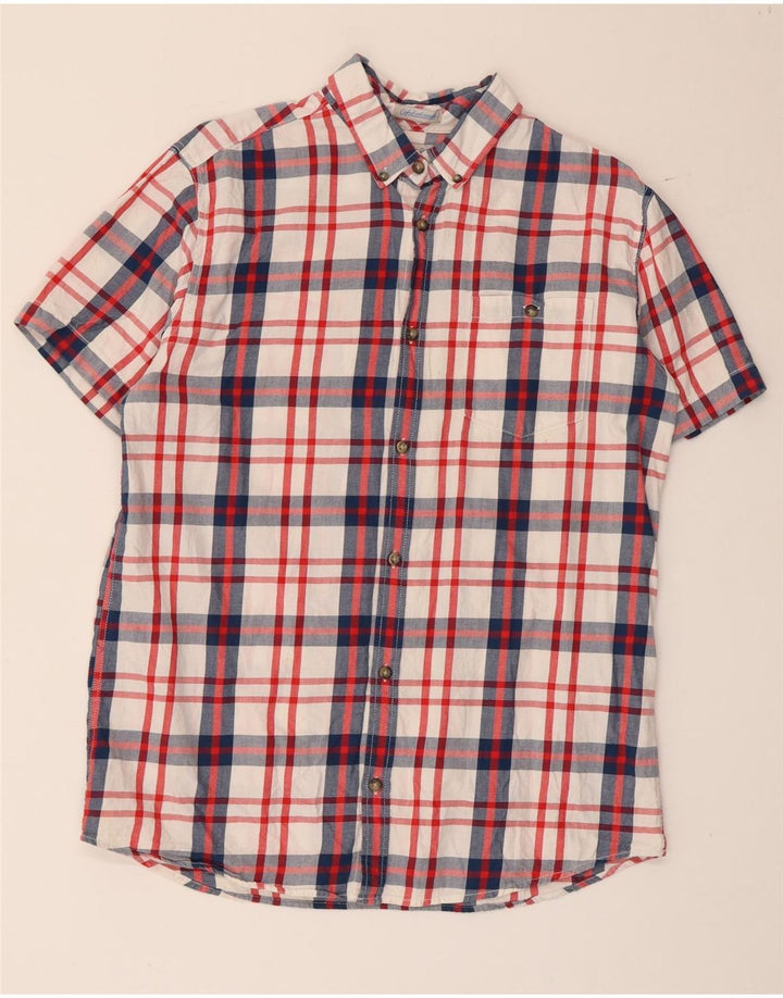 Jack & Jones Camicia a maniche corte da uomo in cotone a quadri bianchi grandi