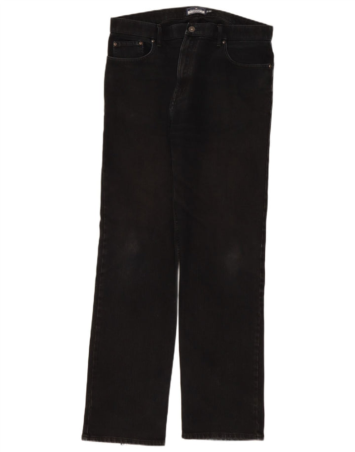 Jeans dritti da uomo Marks & Spencer blu Harbour W36 L33 cotone nero