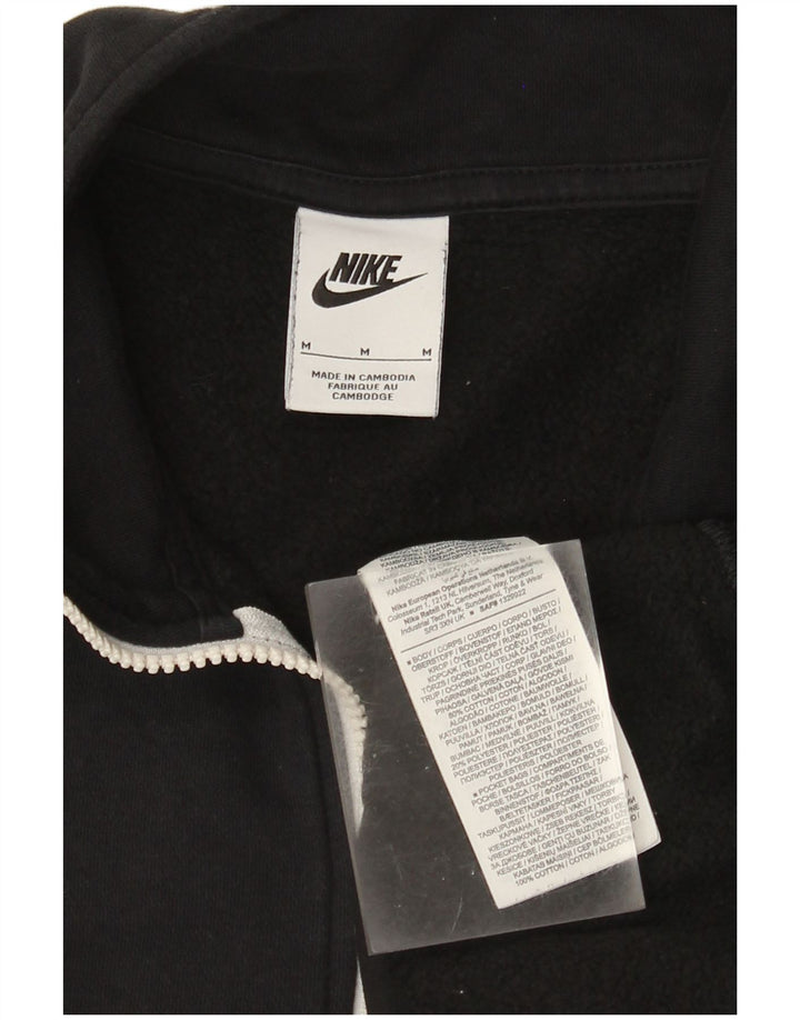 Felpa Nike da uomo con zip e collo, in cotone nero medio