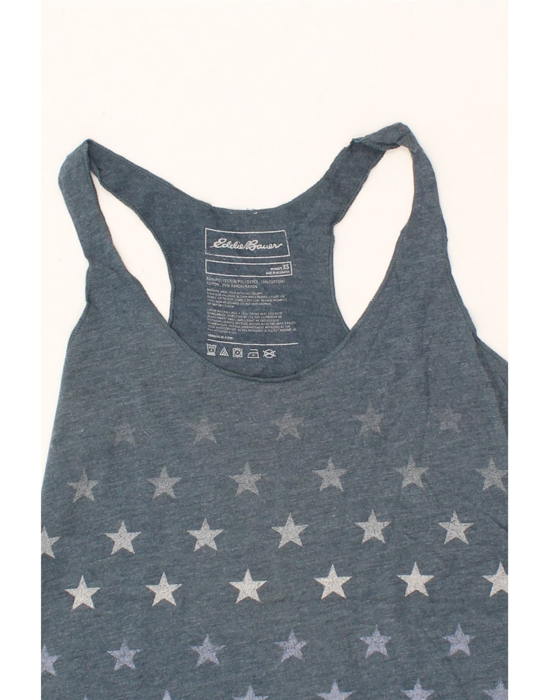 EDDIE BAUER Womens Abstract Pattern Vest Top UKI 6 XS Grey Cotton Vintage Eddie Bauer and Second-Hand Eddie Bauer from Messina Hembry 