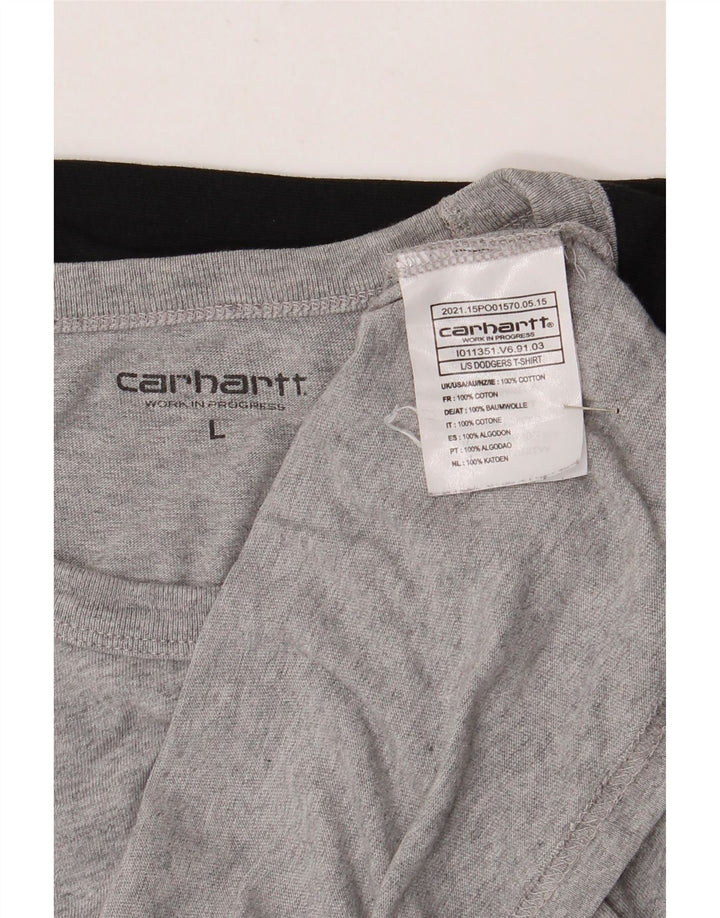 Carhartt Top da uomo a maniche lunghe in cotone color block grigio grande