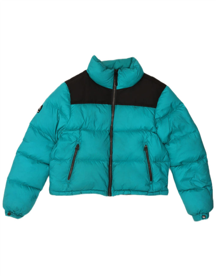 Giacca imbottita da donna Superdry UK 12 poliestere color block medio turchese