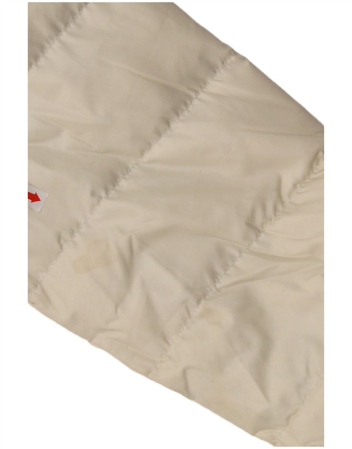 CALVIN KLEIN Giacca imbottita con cappuccio da donna UK 14 Poliestere bianco sporco medio