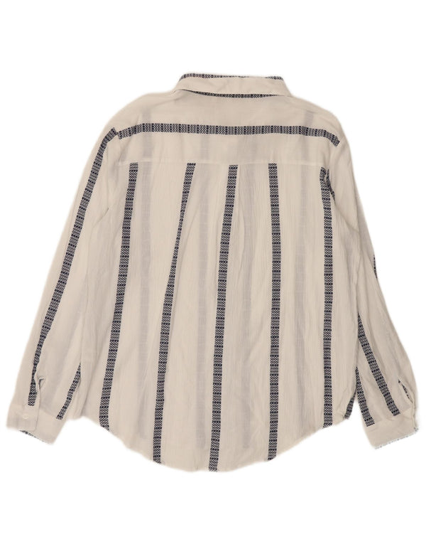 BKE Womens Shirt UK 16 Large White Striped Cotton