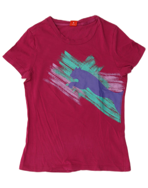 T-shirt grafica da donna Puma Top UK 12 cotone rosa medio