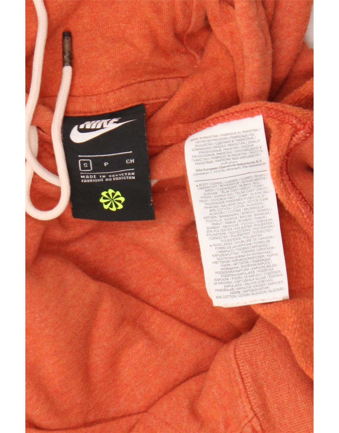 Felpa con cappuccio da uomo Nike Small in cotone arancione