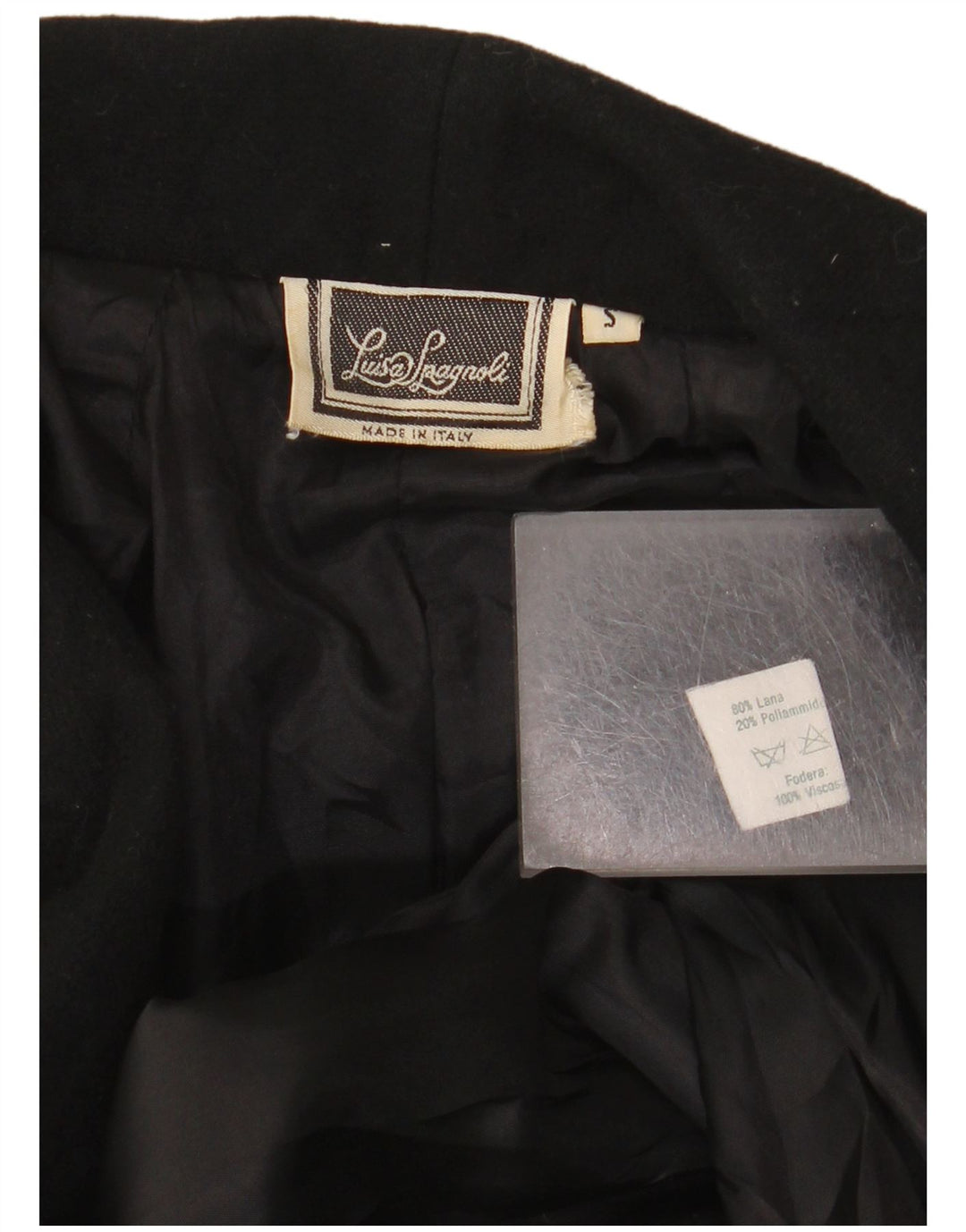 Giacca blazer militare oversize da donna Luisa Spagnoli UK 10 piccola nera