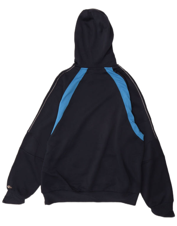 Maglione con cappuccio Adidas Climalite da uomo UK 42/44 Large Blu Navy Colourblock