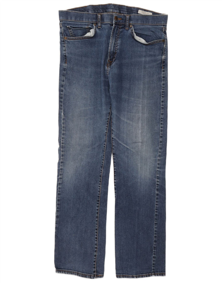 Jeans dritti regolari da uomo Marks & Spencer W36 L33 cotone blu