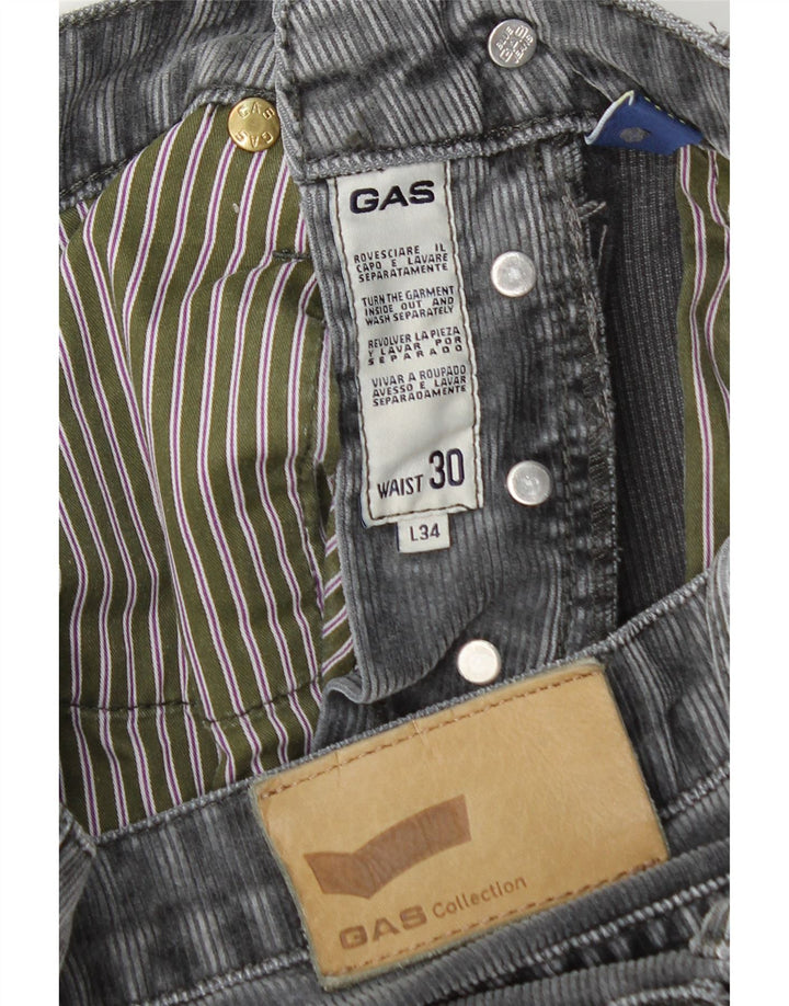 Pantaloni slim da uomo in velluto a coste Gas W30 L34 Grigi