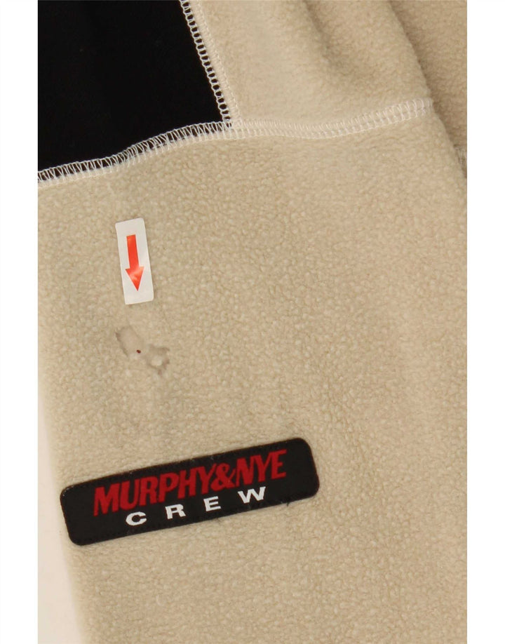 Maglione in pile da uomo con zip e collo Murphy & Nye, grande, in poliestere color block beige