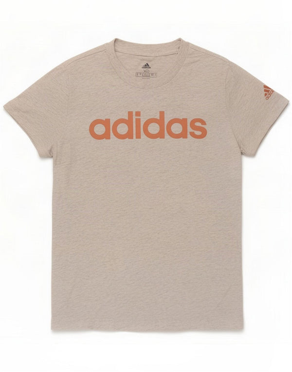 T-shirt grafica da donna Adidas Top UK 4/6 XS cotone chiazzato grigio