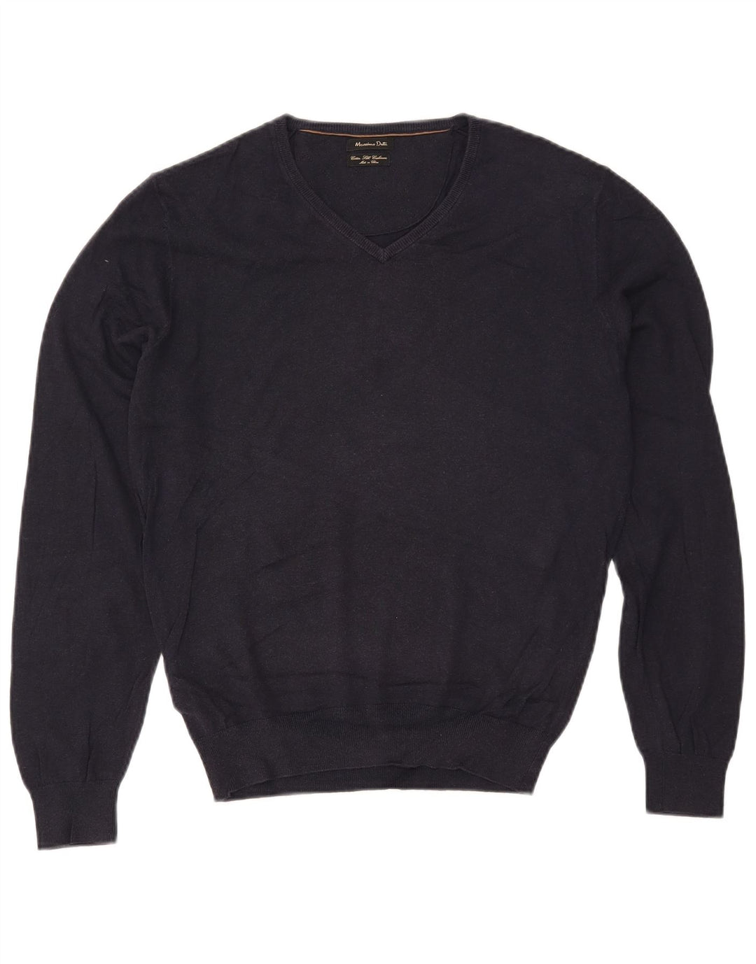 MASSIMO DUTTI Maglione oversize da donna con scollo a V UK 10 Piccolo Blu Navy