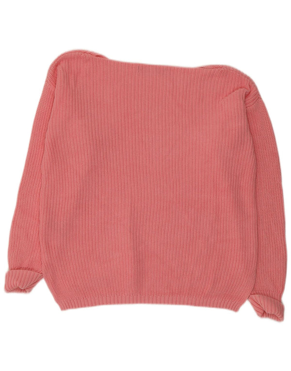 Maglione maglione oversize con scollo a barca da donna Marks & Spencer UK 10 piccolo rosa
