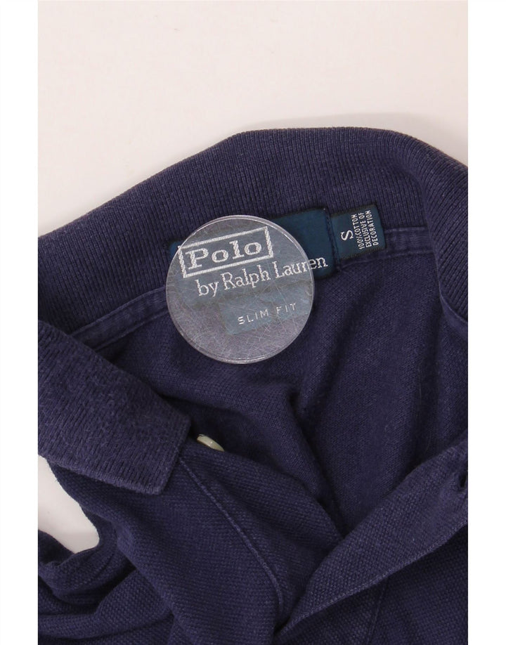POLO RALPH LAUREN Polo da uomo a maniche lunghe slim fit piccola blu navy