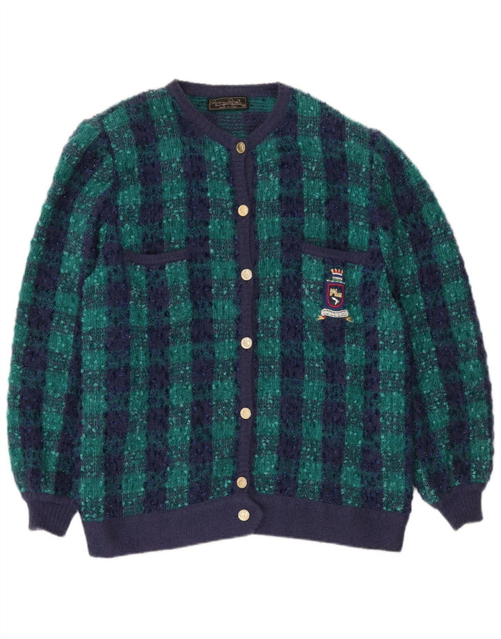 Giorgio Grati Maglione Cardigan Oversize da Donna IT 48 XL Blu Navy a quadri