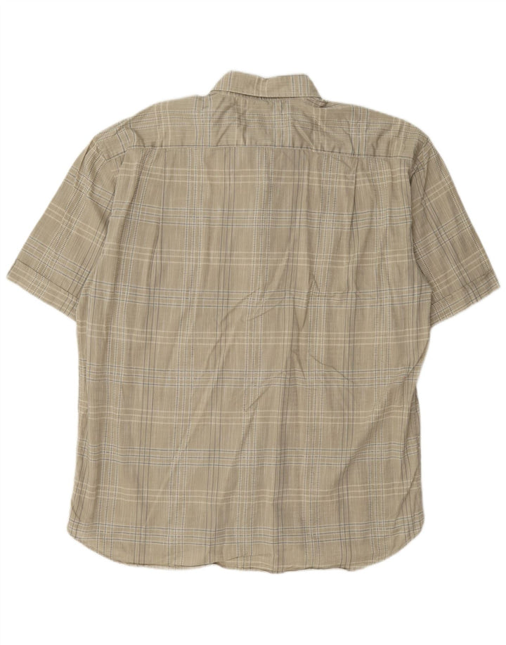 Roccobarocco Camicia a maniche corte da uomo taglia 45 XL Grigio a quadri