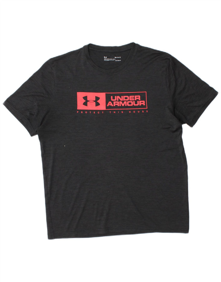 T-shirt grafica da uomo UNDER ARMOUR Heat Gear Top medio nero