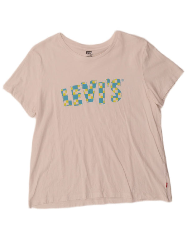 T-shirt grafica da donna Levi's Top UK 18 XL cotone bianco