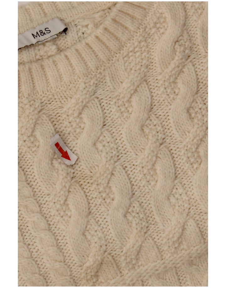Maglione maglione girocollo oversize da donna Marks & Spencer UK 18 XL Bianco