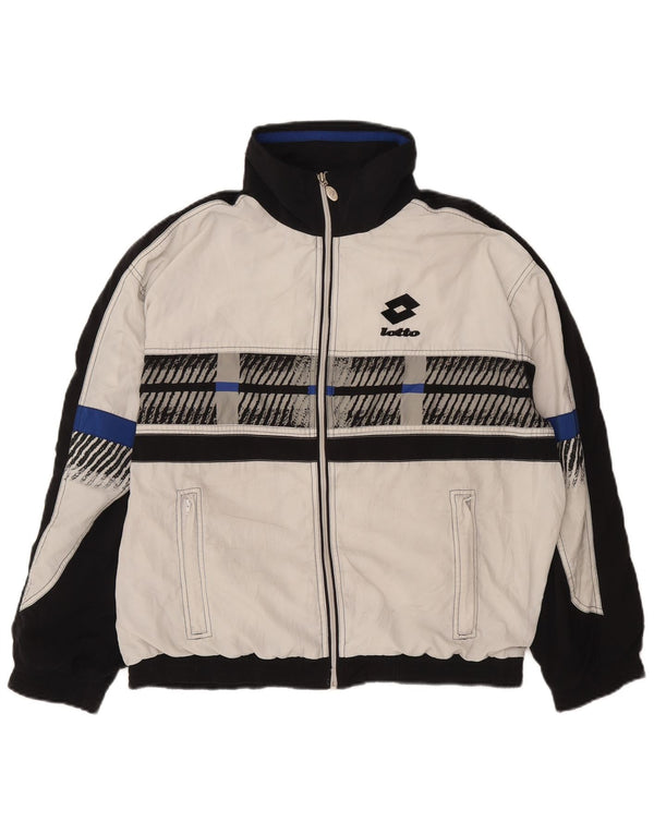 Giacca da tuta da uomo Lotto grande in poliestere color block nero