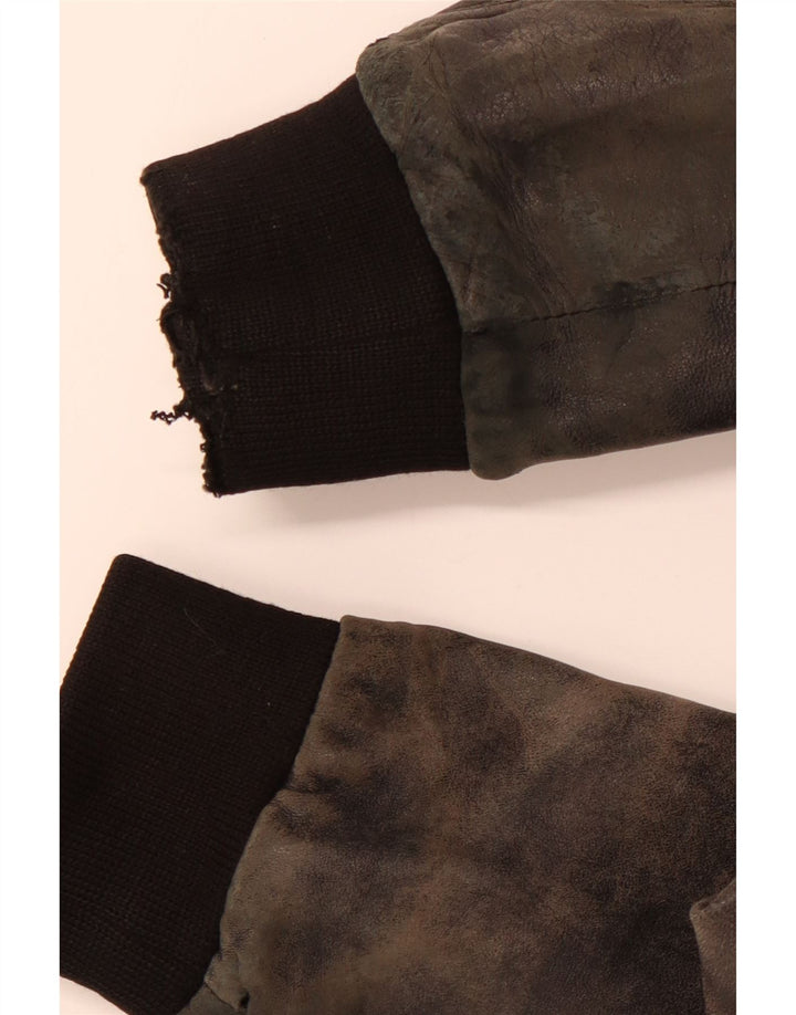 Giacca in pelle da uomo VINTAGE UK 38 media nera