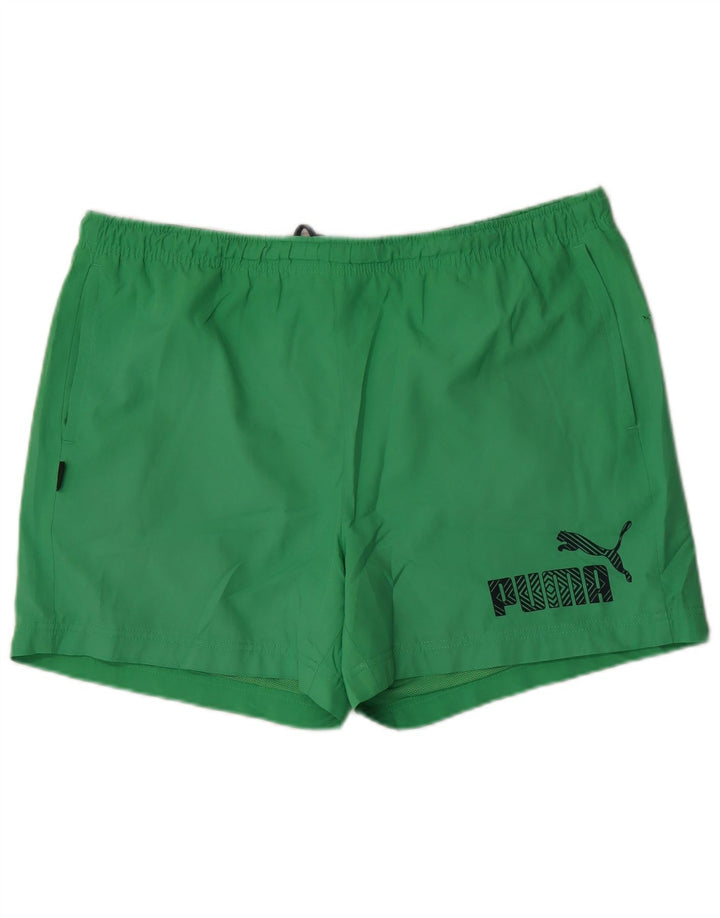 Pantaloncini da bagno grafici da uomo Puma grandi verdi