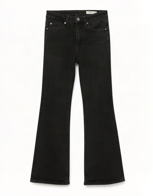 Marks & Spencer Donna The Eva Bootcut Jeans UK 8 Small W26 L27 Nero