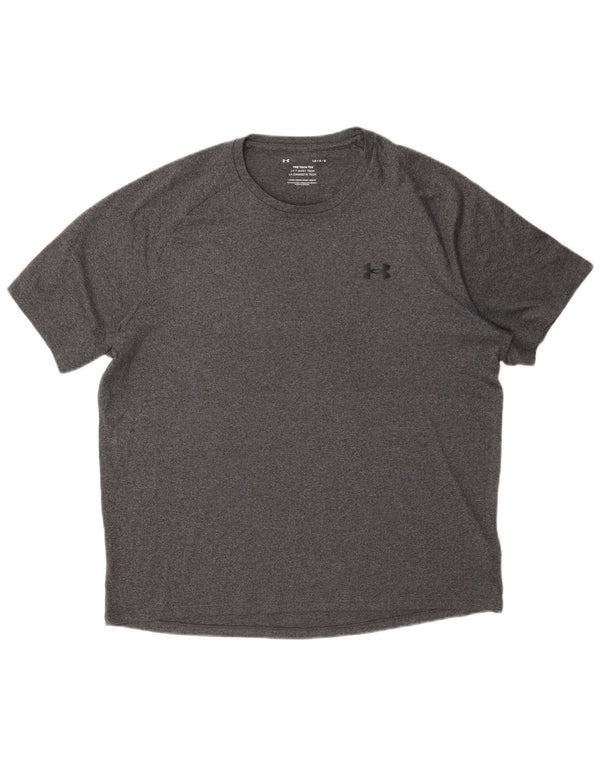 T-shirt da uomo Under Armour Top grande in poliestere grigio
