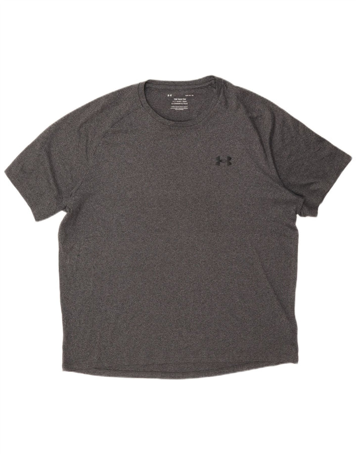 T-shirt da uomo Under Armour Top grande in poliestere grigio