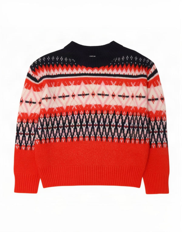 Maglione maglione girocollo da donna Marks & Spencer UK 10 Small Red Fair Isle