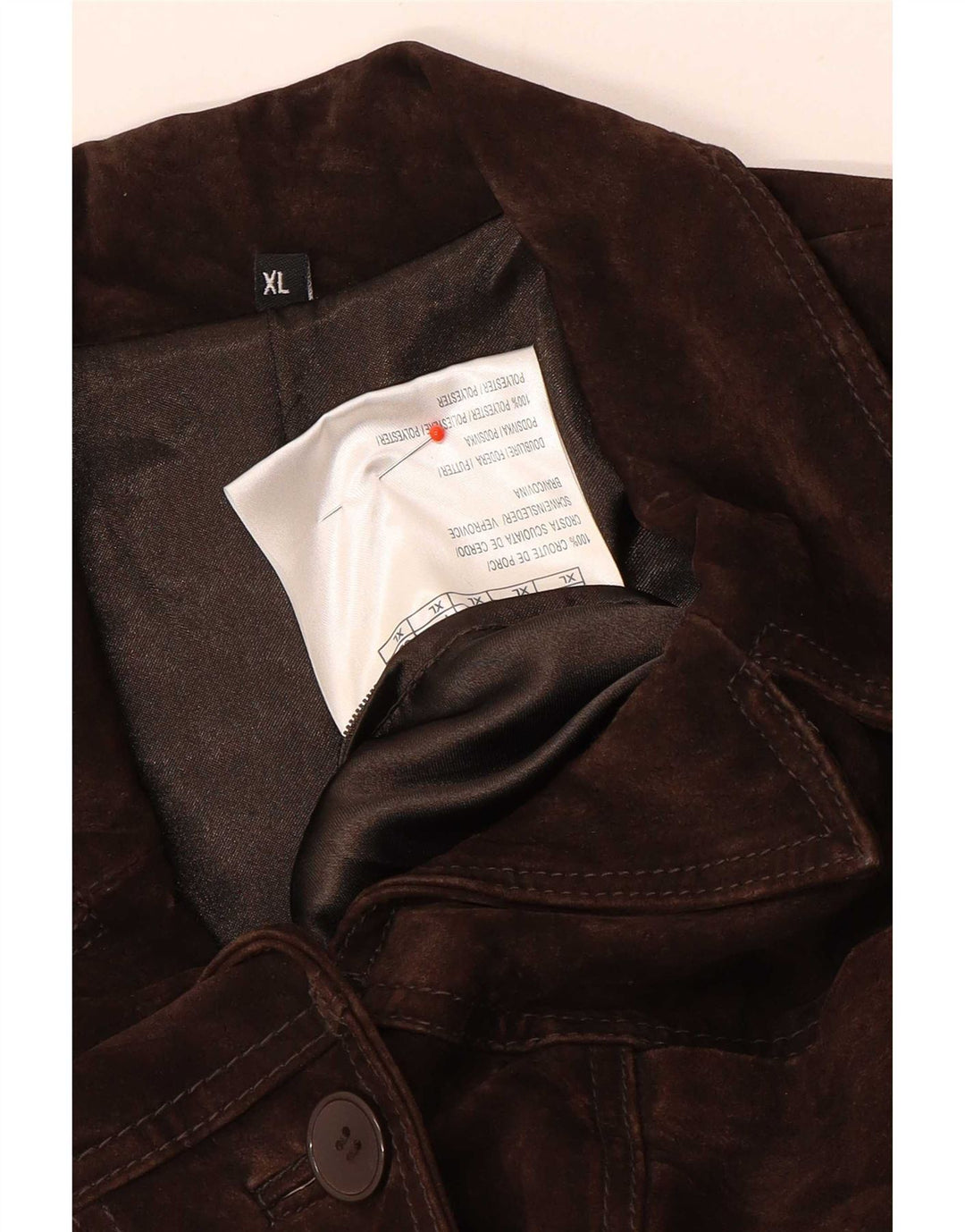 Giacca vintage in pelle scamosciata da donna UK 18 XL in pelle marrone