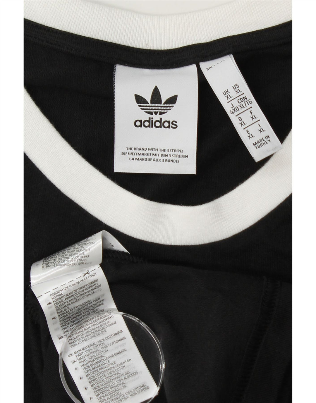 T-shirt da uomo Adidas Top XL in cotone nero