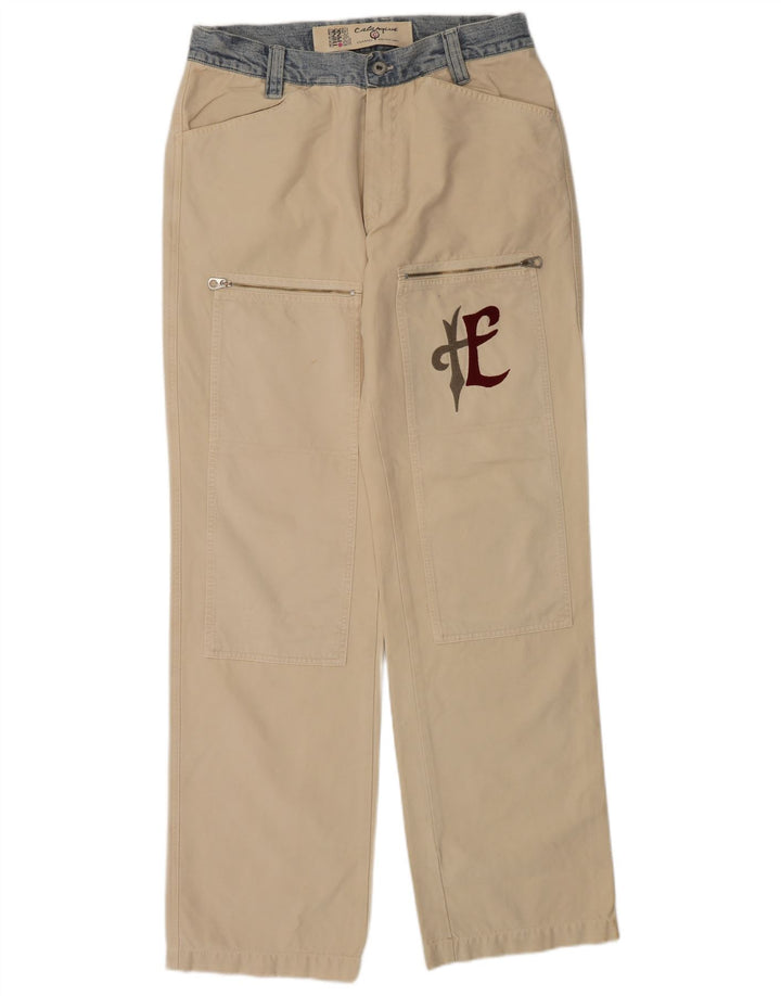 Pantaloni cargo regolari da uomo Think Pink EU 48 medio W32 L33 cotone beige