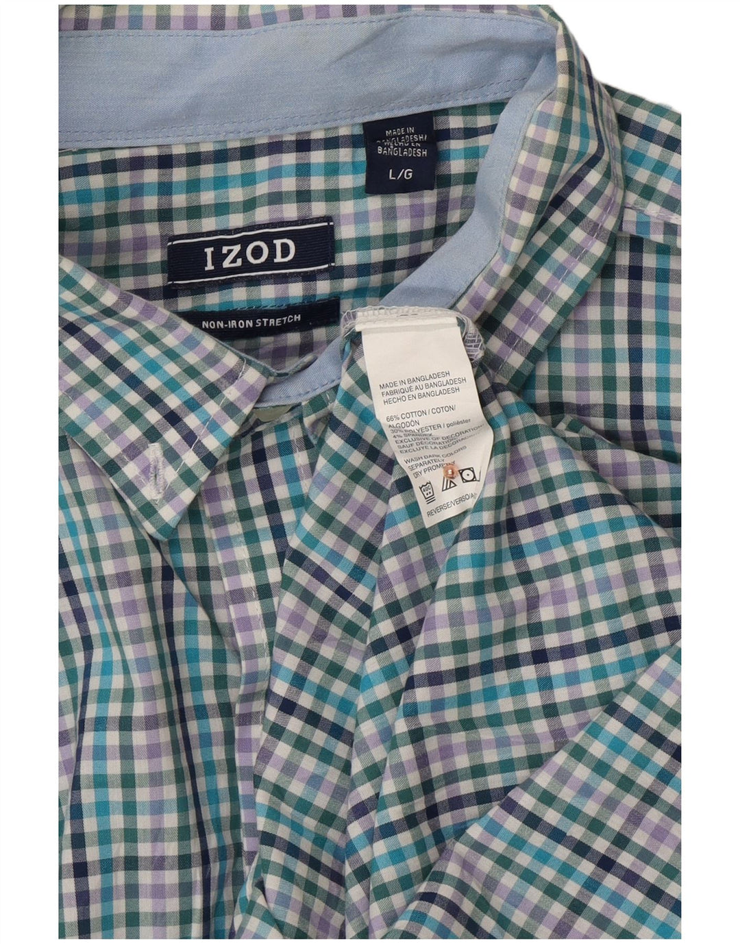 Camicia da uomo IZOD grande in cotone a quadri multicolore